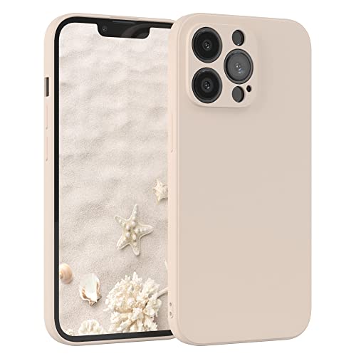 EAZY CASE - Silikonhülle für iPhone 13 Pro Hülle Silikon Case Beige weich stoßfeste Handyhülle iPhone 13 Pro Schutzhülle mit Kameraschutz Dünn Premium Schutz Cover TPU Phone Bumper in Taupe von EAZY CASE