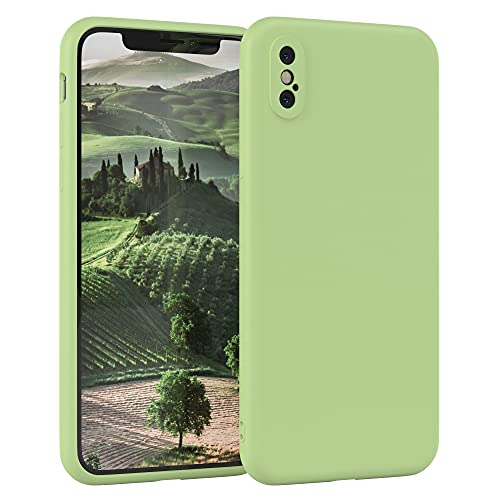 EAZY CASE - Silikonhülle für iPhone X/XS Hülle Silikon Case Grün weich stoßfeste Handyhülle iPhone X/XS Schutzhülle mit Kameraschutz Dünn Premium Schutz Cover TPU Phone Bumper in Pastellgrün von EAZY CASE