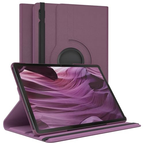 EAZY CASE - Tablet Hülle für Samsung Galaxy Tab S9 Schutzhülle 11 Zoll Smart Cover Tablet Case Rotationcase zum Aufstellen Klapphülle 360° drehbar mit Standfunktion Tasche Kunstleder Lila von EAZY CASE