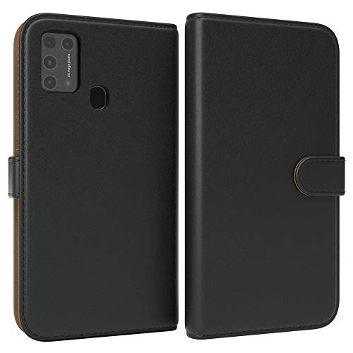 EAZY CASE Tasche kompatibel mit Samsung Galaxy M31 Schutzhülle mit Standfunktion Klapphülle im Bookstyle, Handytasche Handyhülle Flip Cover mit Magnetverschluss und Kartenfach, Kunstleder, Schwarz von EAZY CASE