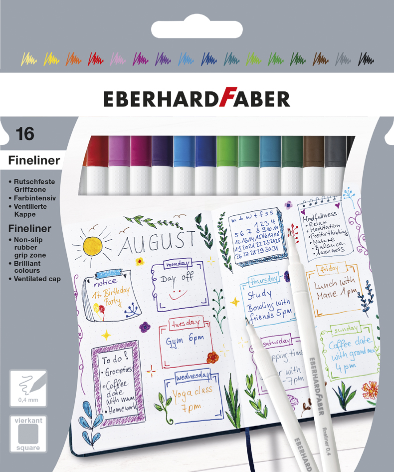 EBERHARD FABER Fineliner, 16er Kartonetui von EBERHARD FABER