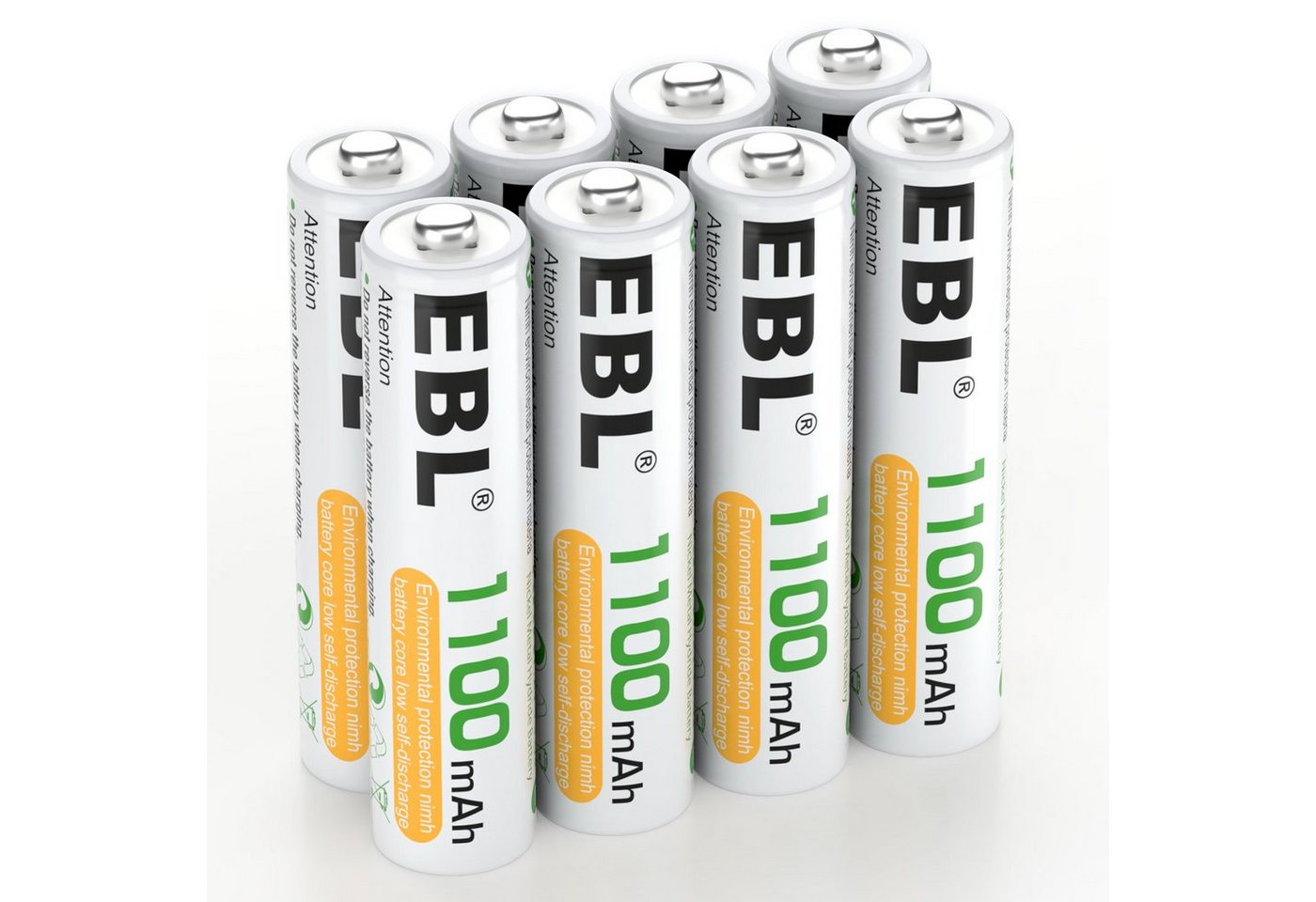 EBL AA/AAA 1.2V Akku-NI-MH wiederaufladbare Batterien Akku (1,2 V, 8 St) von EBL