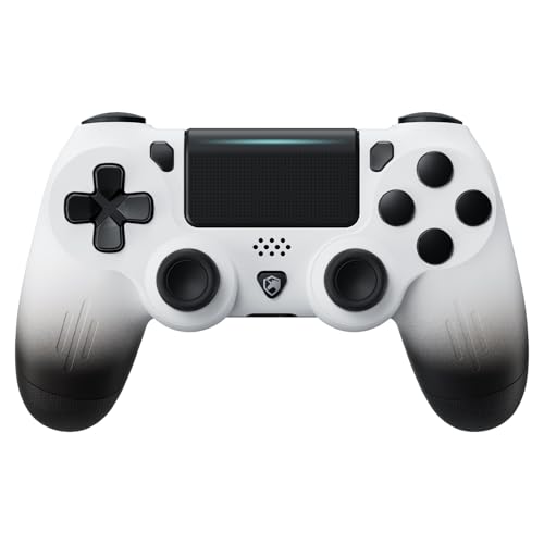 ECHTPower Wireless Controller für PS-4, LED Game Controller Kompatibel mit PS-4/Slim/Pro/PC, 600mAh Gamepad mit Dual Vibration, Touchpad, 6-Achsen, Kopfhöreranschluss, Screenshot-Weiß von ECHTPower