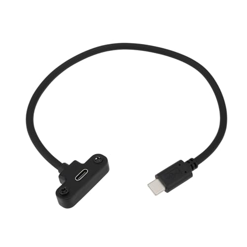 ECSiNG 1 Stück USB 2.0 Typ C Panel Adapterkabel mit Befestigungsschraube USB 2.0 Typ C Kabel 3A 6-adrig 22/28AWG 30cm für Laptops Tablets Digitale Produkte Schwarz von ECSiNG