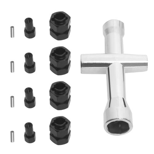 ECSiNG 4 x schwarze Messing-Radnaben, 7 mm, 8 mm dick, kompatibel mit SCX 24 1/24 RC Auto mit Kreuzschlüssel ECSiNG 4 x schwarze Messing-Radnaben, 7 mm, 8 mm dick, kompatibel mit SCX 24 1/24 RC Auto mit Kreuzschlüssel von ECSiNG