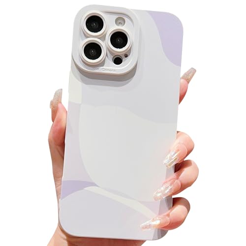 ECZOIL Aesthetic Handyhülle für iPhone 16 Pro Hülle,Niedliche Kunst Malerei Mädchen Süße Weich TPU Kameraschutz Phone Case for Frauen und Mädchen-Weiß von ECZOIL