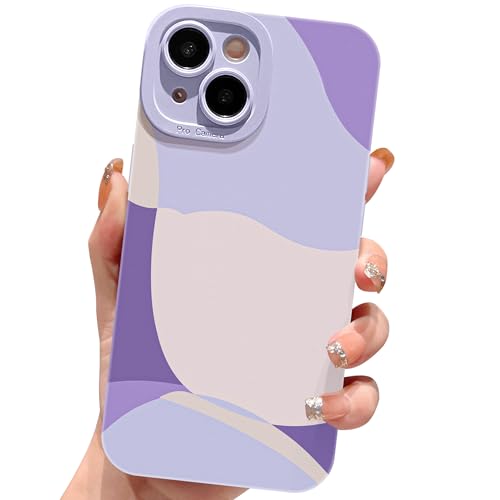 ECZOIL Kompatibel mit iPhone 15 Plus Hülle 6,7 Zoll,Cute Aesthetic Kunst Malerei Mädchen Süße Handyhülle Ultra dünne Weich TPU Kameraschutz Phone Case for iPhone 15 Plus for Women Girl-Lila von ECZOIL