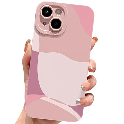 ECZOIL Kompatibel mit iPhone 15 Plus Hülle 6,7 Zoll,Cute Aesthetic Kunst Malerei Mädchen Süße Handyhülle Ultra dünne Weich TPU Kameraschutz Phone Case for iPhone 15 Plus for Women Girl-Rosa von ECZOIL