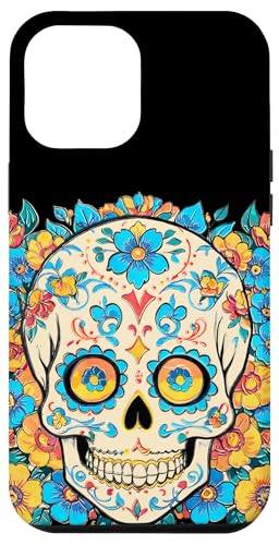 Hülle für iPhone 14 Plus Sugar Skull - gerahmt mit Blumen 1 - Fan Fun von EDDArt