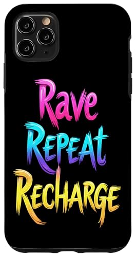 Hülle für iPhone 11 Pro Max Rave Repeat Recharge Techno DJ von EDM House Electronic Music Festival Men Women Tees