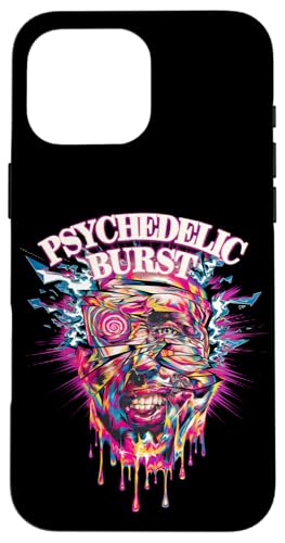 Lebendige psychedelische Burst Trippy Face Bunte surreale Kunst Hülle für iPhone 16 Pro Max von EDM Rave Party Abstract Psychonaut Festival Tees