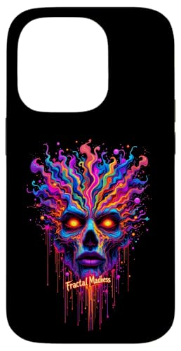 Lebendige psychedelische Fractal Madness Trippy Face Surreale Kunst Hülle für iPhone 14 Pro von EDM Rave Party Abstract Psychonaut Festival Tees