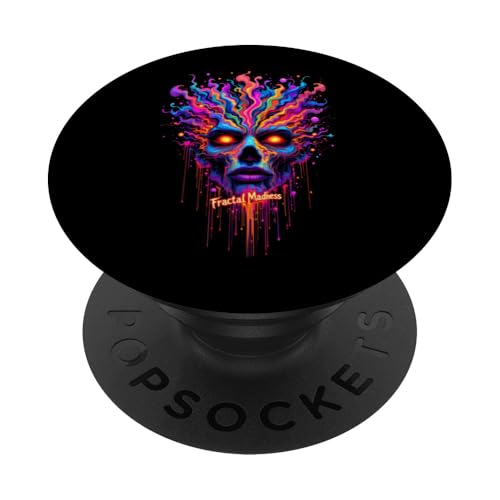 Lebendige psychedelische Fractal Madness Trippy Face Surreale Kunst PopSockets Klebender PopGrip von EDM Rave Party Abstract Psychonaut Festival Tees