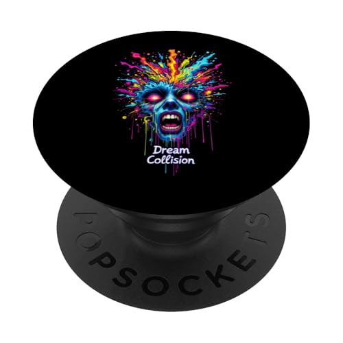 Lebendige psychedelische Traumkollision Trippy Face Surreale Kunst PopSockets Klebender PopGrip von EDM Rave Party Abstract Psychonaut Festival Tees