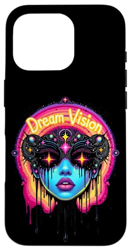 Lebendige psychedelische Traumsicht mit dreifachen Regenbogenfarben Hülle für iPhone 16 Pro von EDM Rave Party Abstract Psychonaut Festival Tees