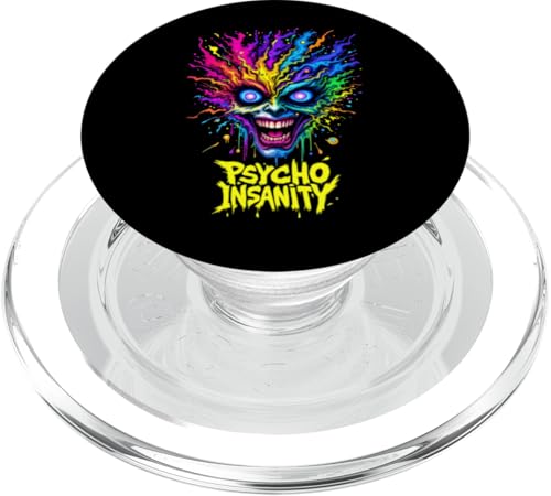 Lebendige psychedelische Trippy Face Psycho Insanity Surreale Kunst PopSockets PopGrip für MagSafe von EDM Rave Party Abstract Psychonaut Festival Tees