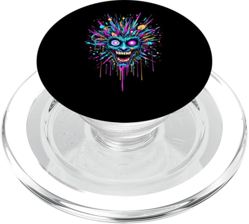 Lebendige psychedelische Trippy Face Psycho Pulse Surreale Kunst PopSockets PopGrip für MagSafe von EDM Rave Party Abstract Psychonaut Festival Tees