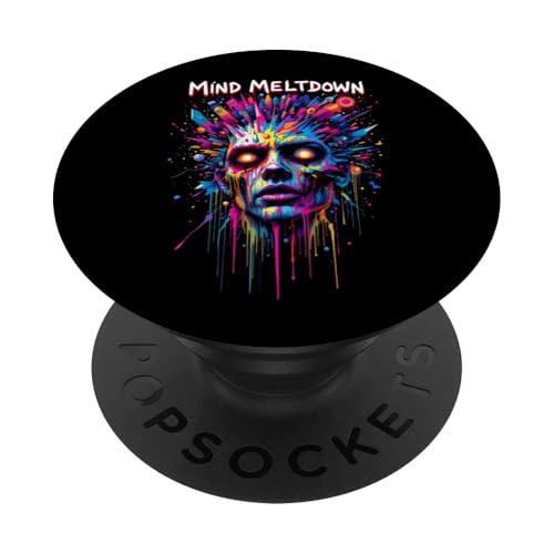 Lebendige psychedelische surreale Kunst von Trippy Face Mind Meltdown PopSockets Klebender PopGrip von EDM Rave Party Abstract Psychonaut Festival Tees