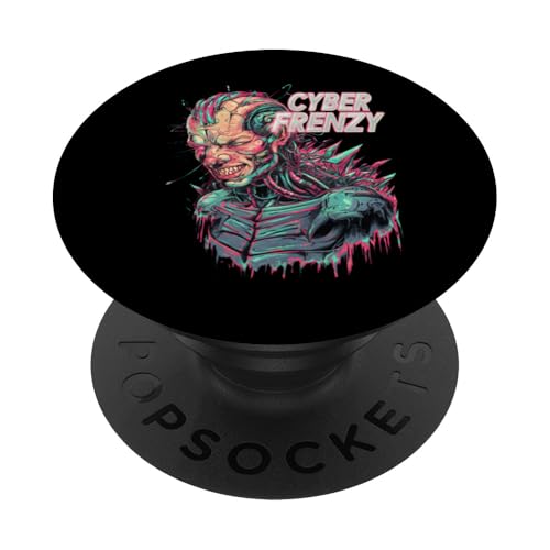 Lebendiger psychedelischer Cyberfrenzy Trippy Bunter Cyberpunk PopSockets Klebender PopGrip von EDM Rave Party Abstract Psychonaut Festival Tees