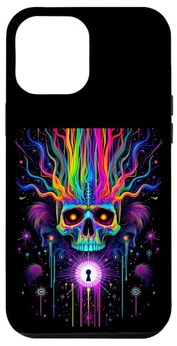 Lebendiger psychedelischer Totenkopf mit Trippy-Regenbogenfarben Hülle für iPhone 12 Pro Max von EDM Rave Party Abstract Psychonaut Festival Tees