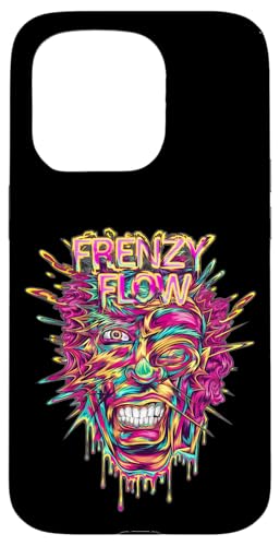 Lebendiger psychedelischer Trippy Face Frenzy Flow Bunt Surreal Hülle für iPhone 15 Pro von EDM Rave Party Abstract Psychonaut Festival Tees