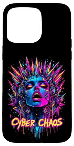 Lebendiges psychedelisches Cyber-Chaos Trippy Bunter Cyberpunk Hülle für iPhone 15 Pro Max von EDM Rave Party Abstract Psychonaut Festival Tees