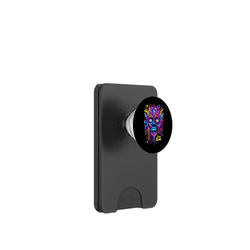 Lebendiges psychedelisches Trippy-Gesicht, elektrisches Chaos, surreale Kunst PopSockets PopWallet für MagSafe von EDM Rave Party Abstract Psychonaut Festival Tees