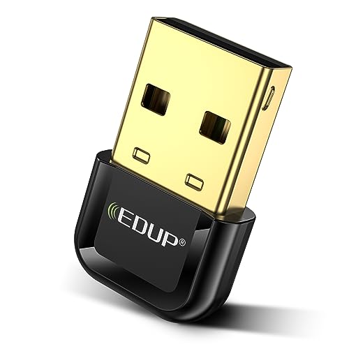 USB Bluetooth 5.3 Adapter für PC, USB Bluetooth Dongle Empfänger Unterstützung für Windows 11/10/8.1 Plug and Play für Desktop, Laptop, Maus, Tastatur, Drucker, Headsets, Lautsprecher, PS4 von EDUP LOVE
