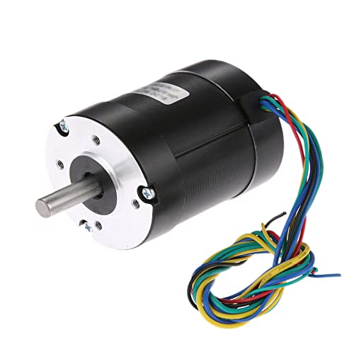 1 stück Bürstenloser Gleichstrommotor 3 Phase 8mm Rundwelle 57 * 57 * 45mm 0.055Nm 4000RPM BLDC-Motor for 3D-Drucker 57mm 36V 23W DIY-Design von EEQANAO