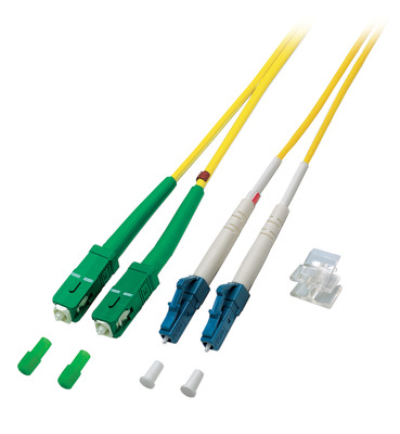 Duplex Patchkabel LC-SC/APC OS2 G652D -- 10m LSZH 2mm gelb von EFB ELEKTRONIK