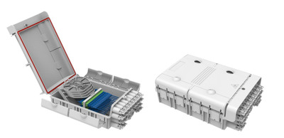 FTTH IP65 Anschlussbox für 48 Fasern,24 Kupplungen -- und Faserüberlängenaufnahme von EFB ELEKTRONIK