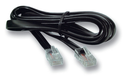 Modularkabel schwarz, 2 x RJ10 (4/4) -- Stecker, 1:1, 5,0 m von EFB ELEKTRONIK