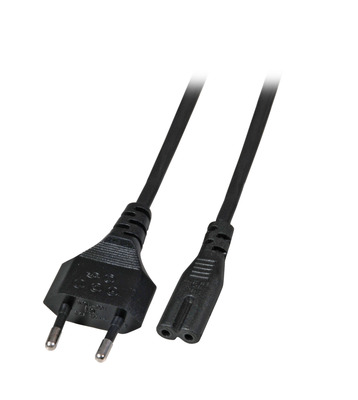 Netzleitung Euro-C7 180°, schw -- arz, 1 m, 2 x 0.75 mm² von EFB ELEKTRONIK