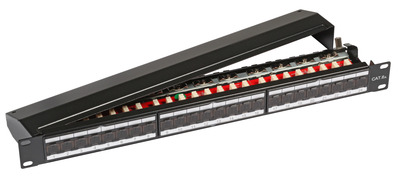 Patchpanel STP 24xRJ45 Cat.6A/Class EA -- 19" 1HE, RAL9005 schwarz von EFB ELEKTRONIK