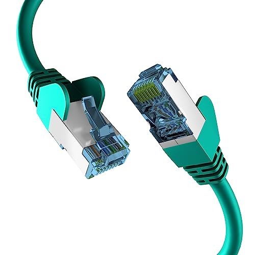 EFB-Elektronik - CAT. 7 Netzwerkkabel bis zu 10 Gbit - 0,15m LAN Kabel Ethernet Kabel Patchkabel mit Klinken-/Knickschutz - RJ45 Anschluss, S/FTP PIMF Schirmung - Grün von EFB-Elektronik