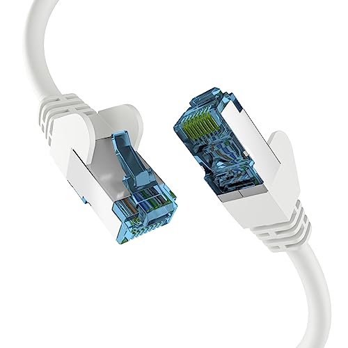 EFB-Elektronik - CAT. 7 Netzwerkkabel bis zu 10 Gbit - 15m LAN Kabel Ethernet Kabel Patchkabel mit Klinken-/Knickschutz - RJ45 Anschluss, S/FTP PIMF Schirmung - Weiß von EFB-Elektronik