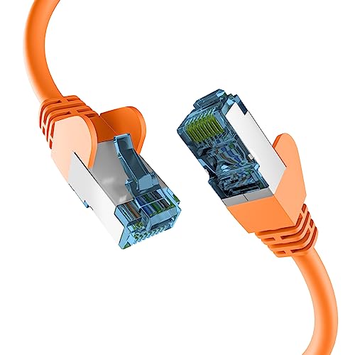 EFB-Elektronik - CAT. 7 Netzwerkkabel bis zu 10 Gbit - 25m LAN Kabel Ethernet Kabel Patchkabel mit Klinken-/Knickschutz - RJ45 Anschluss, S/FTP PIMF Schirmung - Orange von EFB-Elektronik