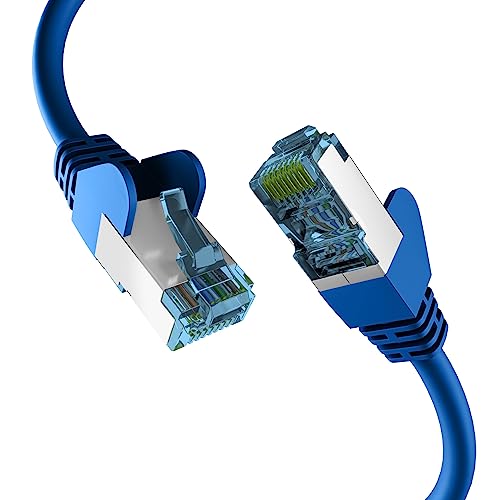 EFB-Elektronik - CAT. 7 Netzwerkkabel bis zu 10 Gbit - 7,5m LAN Kabel Ethernet Kabel Patchkabel mit Klinken-/Knickschutz - RJ45 Anschluss, S/FTP PIMF Schirmung - Blau von EFB-Elektronik