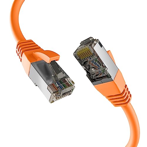 EFB-Elektronik - CAT. 8 Netzwerkkabel bis zu 40 Gbit - 20 m LAN Kabel Ethernet Kabel Patchkabel mit Knickschutz - PoE Übertragung von Daten und Strom - RJ45 Anschluss, S/FTP PIMF Schirmung - Orange von EFB-Elektronik