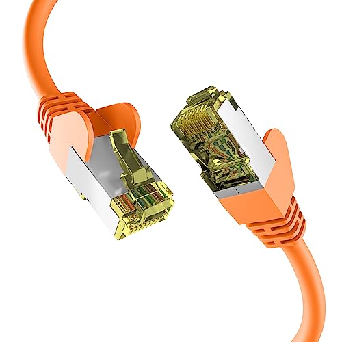 EFB-Elektronik - CAT. 6a Netzwerkkabel bis zu 10 Gbit -15m LAN Kabel Ethernet Kabel Patchkabel mit Klinken-/Knickschutz - RJ45 Anschluss, S/FTP PIMF Schirmung - Orange von EFB-Elektronik