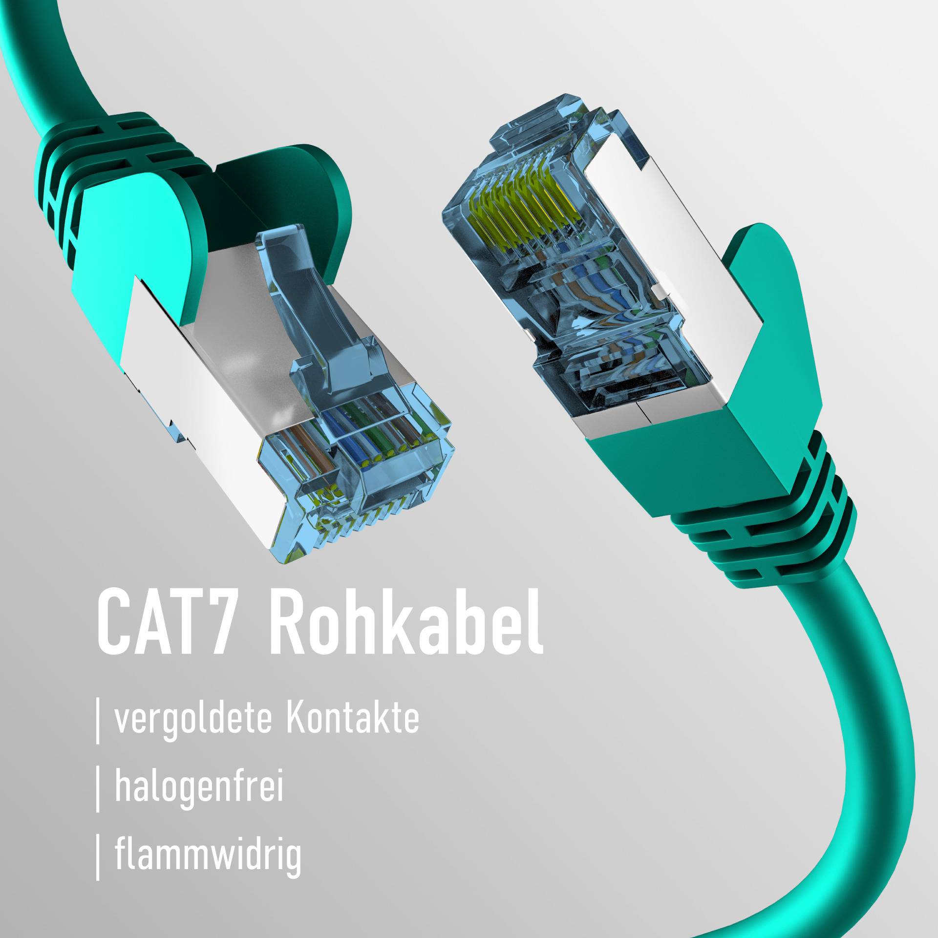 EFB RJ45 PATCHKABEL mit CAT7 ROHKABEL GRÜN 5m von EFB