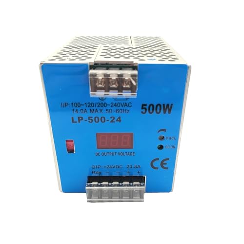 24V 12V Digitalanzeige Schaltnetzteil 500W Mini-Schiene Einzelausgang 100-240V Eingang LP.500W Netzteil (Size : LP500W-24V) von EGTDSFGJA