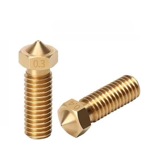 10 Stücke E3D Düse Edelstahl Messing Düsen V6 Hotend M6 Extruder Kompatibel mit 1,75 3mm PLA(BRASS 1.75MM-1.2MM) von EHDFORJL