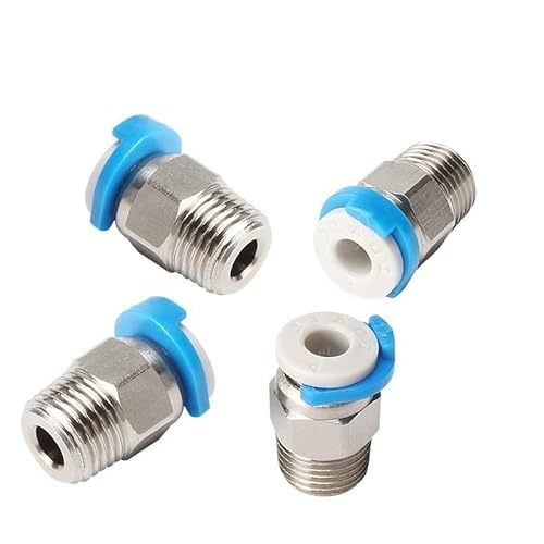 20 Stück JP4-01 pneumatische Anschlüsse PC4 01 gerader Vorschub für Remote-Extruder, kompatibel mit 2 x 4 mm PTFE-Schlauch für Reprap Air 3D-Druckerteile(PC4-M6) von EHDFORJL