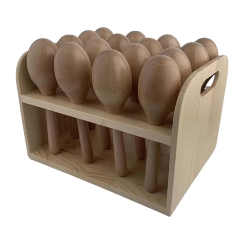 EHJRE 8 Stück Holz-Maracas-Sandhämmer, handbemalt, Maracas-Handpercussion für Partygeschenke von EHJRE