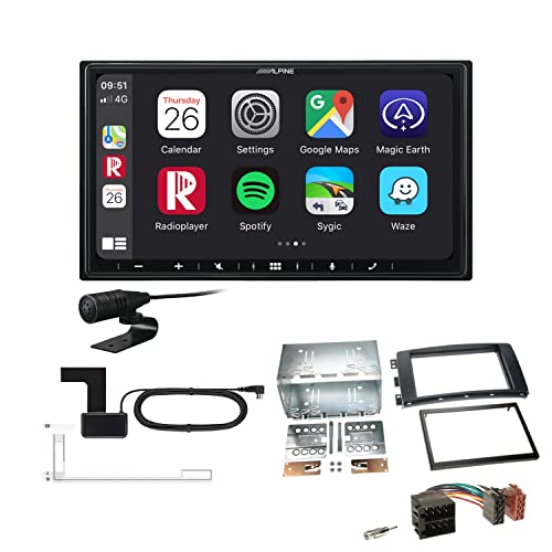 Alpine ILX-W690D 2-DIN Autoradio CarPlay Android Auto Bluetooth DAB HDMI USB passend für Smart ForTwo 2007-2010 schwarz von EHO