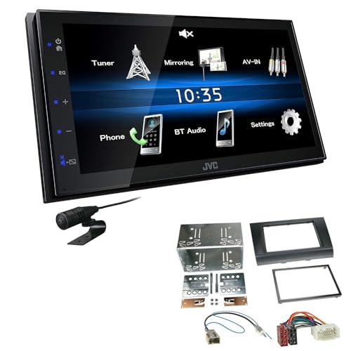 JVC KW-M25BT 2-DIN Autoradio Touchscreen Bluetooth kompatibel mit Android USB Mirroring passend für Suzuki Swift III 2005-2010 schwarz von EHO