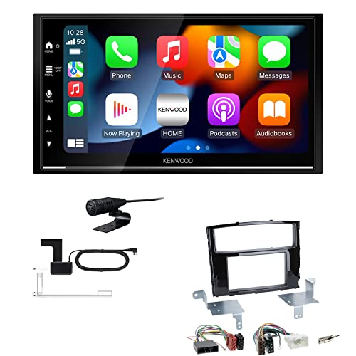 Kenwood DMX7722DABS 2-DIN Autoradio kompatibel mit WiFi Apple CarPlay Android Auto Bluetooth DAB+ USB passend für Mitsubishi Pajero IV Facelift ab 2014 Klavierlack schwarz von EHO