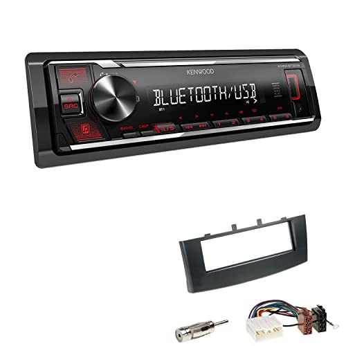 Kenwood KMM-BT209 1-DIN Autoradio Media Receiver Bluetooth USB AUX mit Einbauset passend für Mitsubishi Colt VI 2008-2012 schwarz von EHO