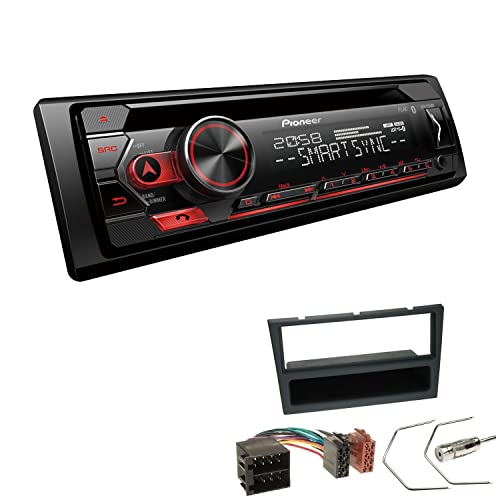 Pioneer DEH-S320BT 1-DIN Autoradio Bluetooth CD-Tuner USB Spotify inkl. Einbauset passend für Opel Meriva 2003-2010 Charcoal von EHO